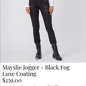 Paige Mayslie black Fog Luxe Coated crop Jeans